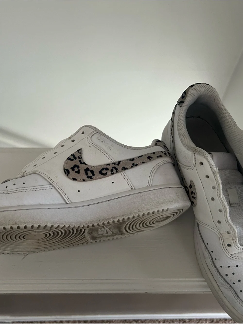 Nike White Sneakers Cheetah Print Size 7🔥